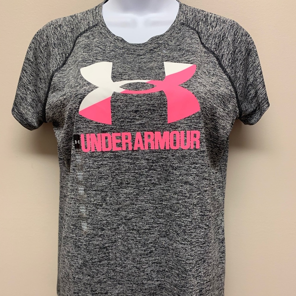 Under Armour Girls' Big Logo Short Sleeve Youth XL